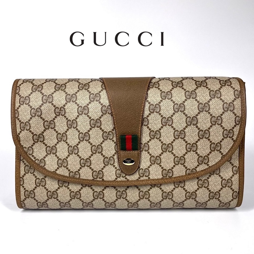 🔴SOLD🔴Gucci GG Monogram Ophidia Clutch - Picture 1 of 13